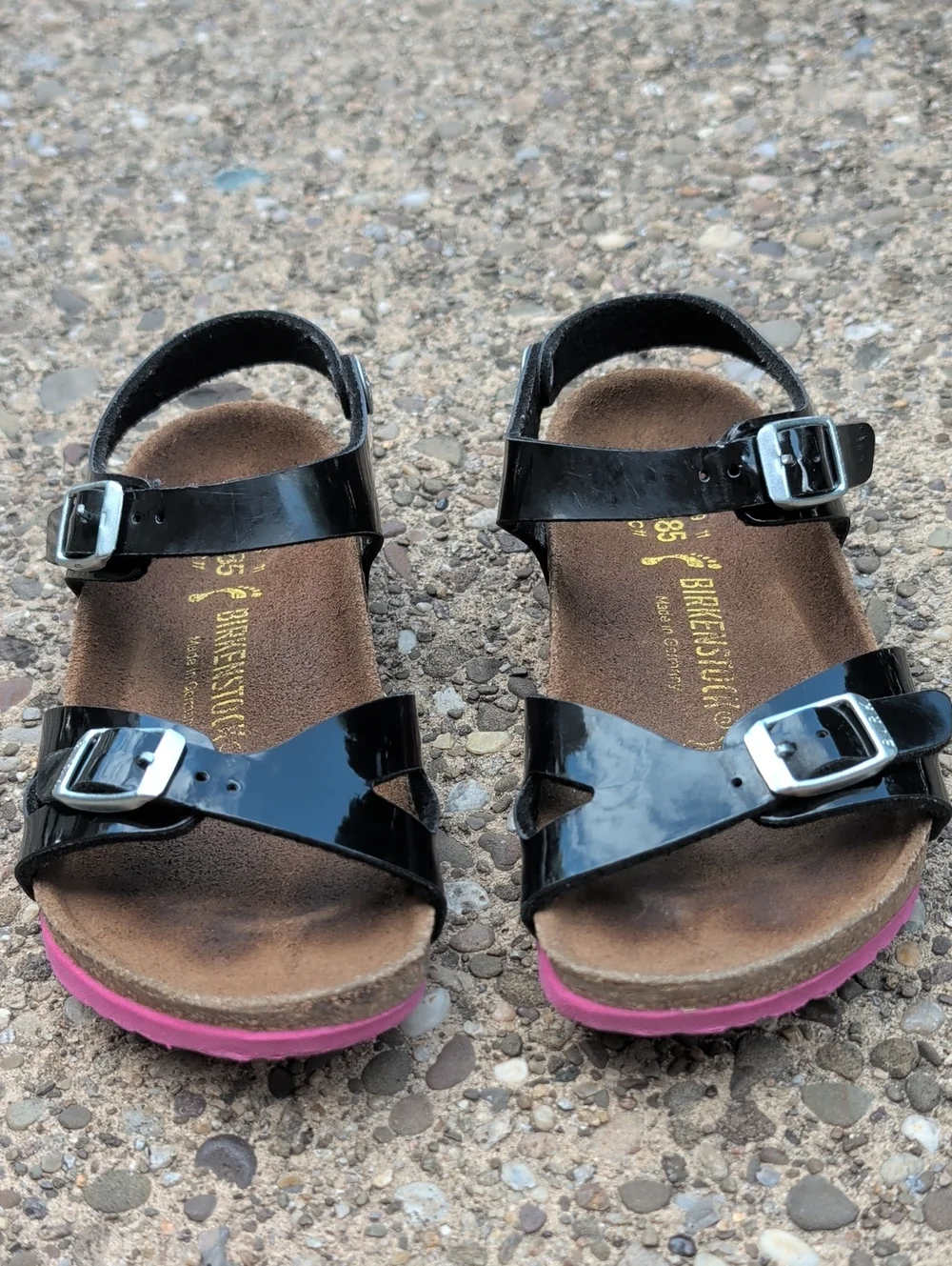 Birkenstock Kids Rio Black Patent Sandals
